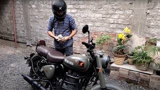 Royal Enfield Classic 350 review before 1st service  Signals edition  Marsh Grey [upl. by Warde]