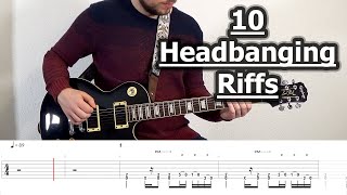 10 Headbanging Guitar Riffs with Tabs [upl. by Yentirb642]