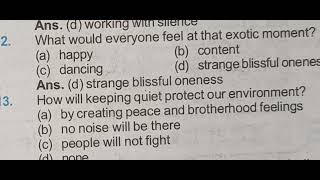 Keeping Quiet  MCQ 12th English  from Rajeev Question Bank [upl. by Tobit]