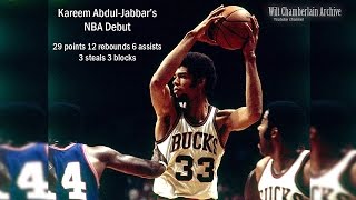 Kareem AbdulJabbars NBA Debut 29pts 12reb 6a 4stl 3blk Pistons at Bucks 10181969 Highlights [upl. by Esina]