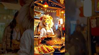 cartoon lion funny family cooking food dhaba cartoon kids shorts [upl. by Oniram]