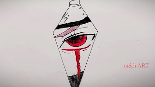 Easy to draw  how to draw Kunai weapon  kakashi eye  stepbystep [upl. by Yob]