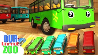 Ten Little Buses  3D Wheels On The Bus  Nursery Rhymes from Our Little Zoo [upl. by Yxel]