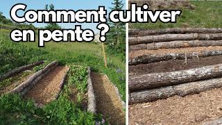 Comment cultiver un Potager sur un Terrain en Pente en Montagne  Culture en Terrasses avec Rondins [upl. by Maurita]