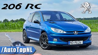 Peugeot 206 RC REVIEW on AUTOBAHN NO SPEED LIMIT by AutoTopNL [upl. by Llewxam]