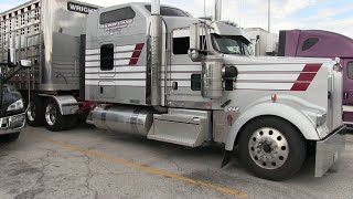 Silver Kenworth W900 At Iowa 80 Truck Stop In Walcott [upl. by Henley]