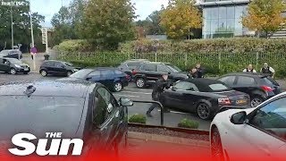 Dramatic moment UK armed cops swoop in on Audi in North London [upl. by Rosalee]