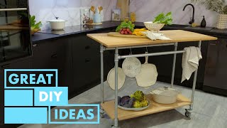 Functional DIY Kitchen Island  DIY  Great Home Ideas [upl. by Enerehs]