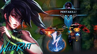 Akali Wild Rift Super 1v5 PENTAKILL BROKEN BUILD [upl. by Ttegdirb]