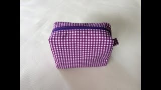 DIY Zippered box pouch  Tutorial [upl. by Nichy943]