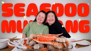 HUGE SHRIMP  KING CRAB  CLAMS SEAFOOD BOIL MUKBANG 먹방 EATING SHOW  MONDAY MUNCHIES [upl. by Anesor]