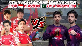 BTR RV VS AGONXI8  RYZEN IS BACK FIGHT SERU SALING ADU BOM  TDM 4v4 FREESTYLE [upl. by Yllek]