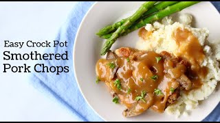 Easy Crock Pot Smothered Pork Chops Dairy Free No Soup Recipe [upl. by Kirad]