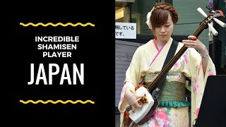 Electric Shamisen Player in Tokyo Japan [upl. by Hollinger]