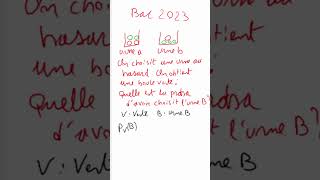 Bac Calculer une probabilité conditionnelles  probabilités 2 [upl. by Brozak]