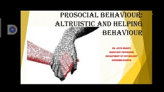 PRO SOCIAL BEHAVIOURALTRUISTIC BEHAVIOURSOCIALLY USEFUL BEHAVIOURHELPING BEHAVIOUR BY DR JAYA [upl. by Brezin469]