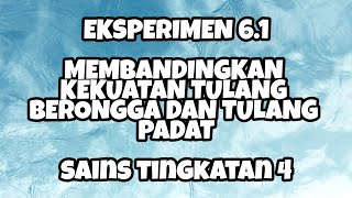 Eksperimen 61 Membandingkan tulang padat dan tulang berongga  Sains Tingkatan 4 [upl. by Aibsel]