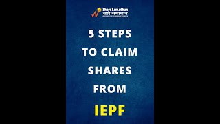 5 Steps To Claim Dividend amp Shares from IEPF  sharesamadhan iepfclaim [upl. by Yenhoj160]