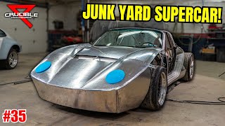 500 Junkyard Supercar Handmade Aluminum Body Fabrication Project Jigsaw 35 [upl. by Anytsirhc]