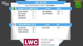 Blackley CC Yorks 1st XI v Upper Hopton CC 1st XI [upl. by Sillek127]