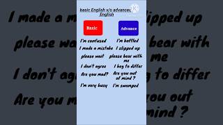 Basic english vs advance english youtube short [upl. by Leary]