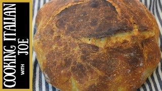 Homemade No Knead Bread  Cooking Italian with Joe [upl. by Stephen]