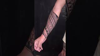 Polynesian fullsleeve project inprogress tattoo polynesiantattoo mewotv [upl. by Nnylyahs]