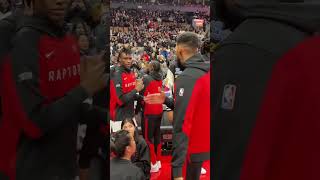 Handshake game STRONG 🤝 Raptors team chemistry is unmatched 🏀💯 TorontoRaptors NBAHighlights NBA [upl. by Hilda]