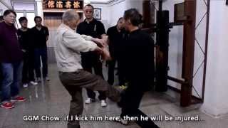 Wing Chun Grandmaster Chow Tse Chuen Dummy and Kicking Techniques Demonstration [upl. by Yve]