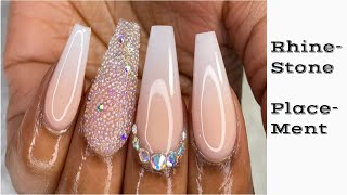 How To Place Rhinestones on Acrylic Nails  Caviar Beads  Beginner Friendly [upl. by Dragelin]