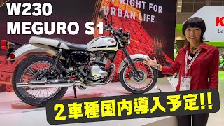 カワサキ「W230」「MEGURO S1」国内導入予定！レトロスポーツモデルWシリーズ！伝統のMEGURO！JAPAN MOBILITY SHOW 2023 [upl. by Elbam]