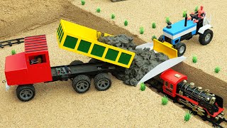 Diy truck making mini concrete bridge for train safety science projects MiniCreative1DIYMachinery [upl. by Rockel]