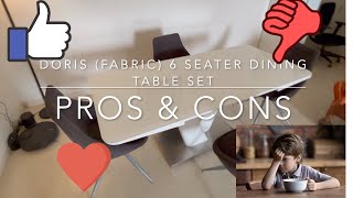 Pros and Cons of Caribu 4 To 6 Extendable Doris Fabric 4 Seater Dining Table Set [upl. by Nelie]