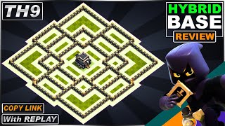 New BEST TH9 Base with Replay  COC TH9 FarmingTrophyHybrid base link  Clash of Clans [upl. by Fadiman767]