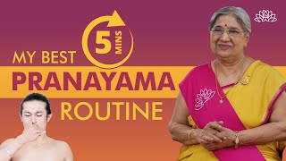 Efficient Pranayama Technique My Top 5Minute Routine  Breathing Techniques  Dr Hansaji [upl. by Ainafetse698]