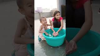 Laughing Kids  Water Masti at Home  Cute And Funny Laughing Video [upl. by Atsirak606]