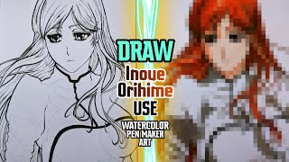 Draw Inoue Orihime Arrancar Arcs Anime Bleach DrawMin6Art [upl. by Nired532]