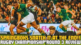 SPRINGBOKS SCRAPE BY THE ALL BLACKS   RUGBY CHAMPIONSHIP ROUND 3 REVIEW  EPISODE 120 [upl. by Ellemaj416]