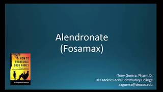 CC How to Pronounce alendronate Fosamax Backbuilding Pharmacology [upl. by Vernier]