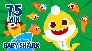 Five Little Sharks Jumping on the Bed  Compilation  Best Nursery Rhymes  Baby Shark Official [upl. by Vedetta]