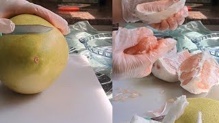 ASMR 😱 Peeling and Cutting Shaddock Pomelo sweet fruit trending viral satisfying fyp [upl. by Niraa572]