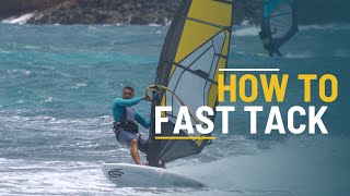 How to fast tack on a windsurfing wave board Josep Pons Top tips and technique tutorial [upl. by Nosnor]