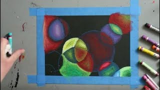 Abstract Circle Composition with Oil Pastels [upl. by Maitund]