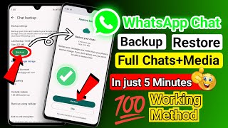 WhatsApp Chat Backup amp Restore 2024  How To Restore WhatsApp Messages On Android [upl. by Tuhn341]