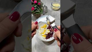 Beetroot salad with cheese recipe ⬇️ смачно fyp cooking yt shorts [upl. by Ynagoham87]