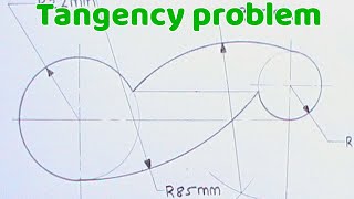 HOW TO DRAW TANGENCY PROBLEM 5  ENGINEERING DRAWING  TECHNICAL DRAWING  TANGENCY [upl. by Baler260]