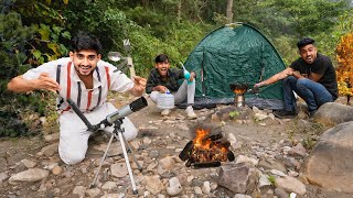 Overnight survival challenge with amazing camping gadgets in forest [upl. by Atsillac]