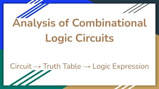 Analysis of Combinational Logic Circuits Part 1 [upl. by Hittel89]