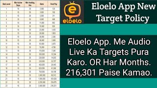 Eloelo App New Target Policy How to earn money by doing live audio in eloeloGKTECHNICAL1190 [upl. by Elroy]