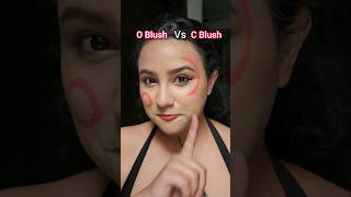 How BLUSH placement changes your face shape⁉️ makeuptips blush makeuphacks youtubeshorts [upl. by Larry]